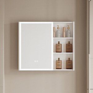 不锈钢智能浴室镜柜挂墙式卫生间收纳柜带美妆架梳妆镜子带灯单独