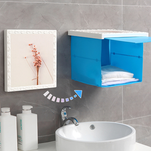 浴室壁画折叠收纳柜洗澡放衣服神器卫生间储物箱挂厕所防水置物架