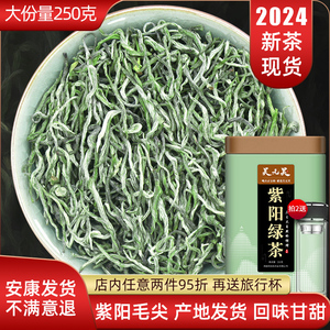 绿茶2024新茶陕西安康紫阳富硒茶春季毛尖翠峰南茶叶罐装250g