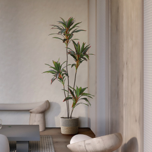 仿真植物盆栽细杆红边铁假绿植网红仿生植物室内客厅服装店装饰