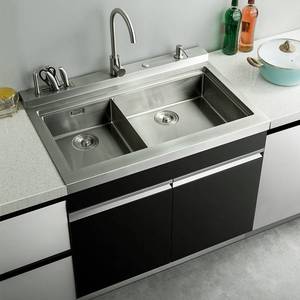 集成水槽一体柜多功能厨房洗碗池小户型家用不锈钢洗菜盆大单双槽