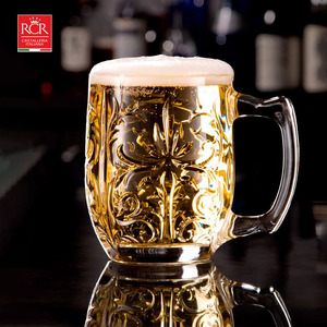 意大利RCR进口水晶啤酒杯水杯图腾马克杯大容量玻璃杯果汁扎啤杯