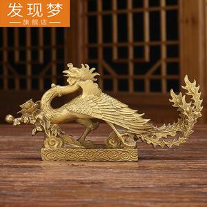 000人付款淘宝纯铜朱雀摆件上古四神兽创意家居摆件孔雀凤凰客厅好物