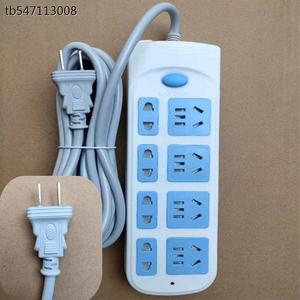 公牛01牛两脚两项插座带线二插头排插拖地线学生宿舍家用多孔插板