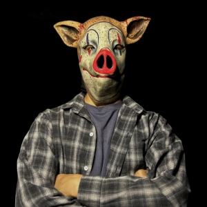 猪头面具全脸恐怖小丑成人搞怪道具鬼屋密室npc吓人仿真野猪头套