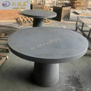 新款清水混凝土圆形茶几茶桌定制 庭院户外水泥仿石茶台 grc桌子