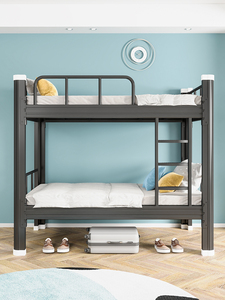 宜家上下铺铁床员工宿舍上下床双层铁床高低架子床学生寝室双人铁