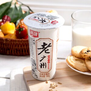 老广州酸奶风味发酵乳180gx6/12杯广东老字号原味无蔗糖ml l顺丰