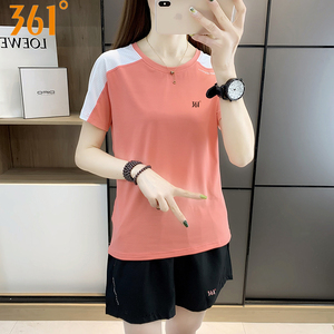 361冰丝套装女夏季休闲运动健身弹力透气降温时尚短袖短裤两件套