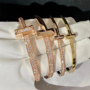 0077选择我没错淘宝tiffany蒂芙尼1837宽窄开口手镯 925银经典情侣