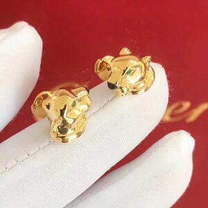 cartier卡地亚豹头耳钉18k玫瑰金经典款男女情侣耳拍项链手镯戒指