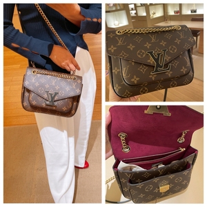lv/路易威登 女包老花 passy 邮差包链条包翻盖单肩斜挎包m45592