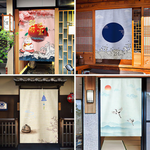 日式门帘厨房遮挡帘半帘日料寿司店居酒屋和风装饰布帘隔断帘商用