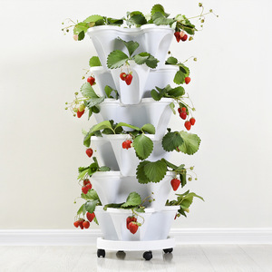 草莓盆栽专用盆全新PP立体三瓣花盆多层叠加栽培蔬菜瓜果种植盆