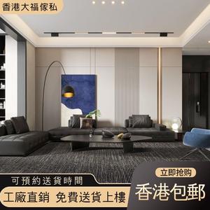香港包郵进口羊毛地毯客厅混纺茶几毯现代简约高级灰垫卧室黑竖条