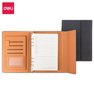 得力(deli)25k100张精装活页笔记本子文具商务记事本皮面本办公用
