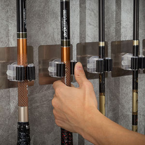 鱼竿展示架挂墙陈列鱼杆收纳夹鱼竿架渔具店配件家用路亚竿架