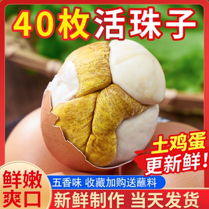 40枚活珠子新鲜13天五香味毛蛋活珠子熟开袋即食毛鸡蛋钢化蛋批发
