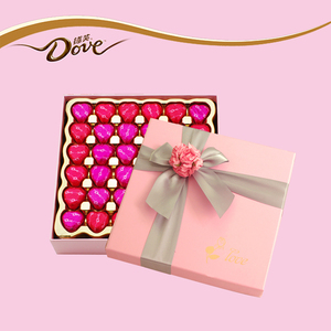 德芙巧克力心语36粒礼盒装粉色 女友生日七夕情人节教师节礼物