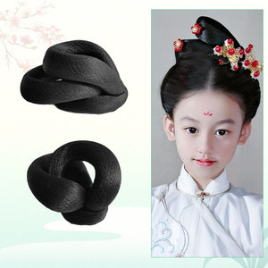 儿童汉服假发可爱经典款云仙髻古风飞天日常发包宝宝演出写真发髻