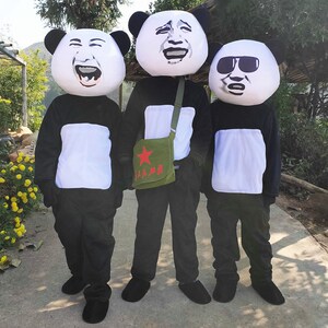 卡通人偶服装笑成人网红炸街熊猫头表情包抖音同款搞玩偶服装沙雕