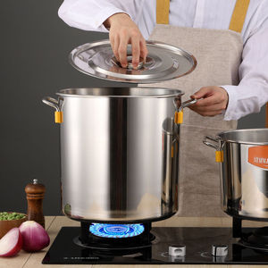 304不锈钢桶卤肉锅商用铁桶带盖米桶不锈钢桶锅汤锅熬药锅圆水桶