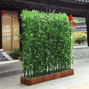 塑料人造植物绿叶子仿真假竹子室内造景客厅隔断屏风室外庭院装饰
