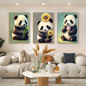 十字绣2024新款线绣熊猫卡通动漫挂件客厅卧室简单好绣十字绣小件