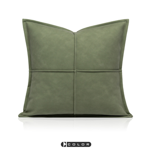 软装沙发样板房飘窗酒店现代北欧意式轻奢绿色鹿皮绒十字抱枕靠枕