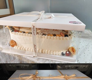 新款长方形蛋糕盒子透明超大生日庆典蛋糕16寸18寸20寸24寸包装盒