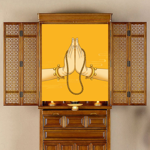 定制佛龛遮挡帘家用佛堂隔断半帘供桌柜子门帘菩萨佛像挡灰布挂帘