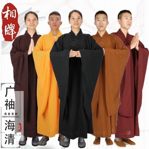 相牌广袖海青台麻纱僧服袈裟男海清春夏季薄款居士服女禅修服佛衣