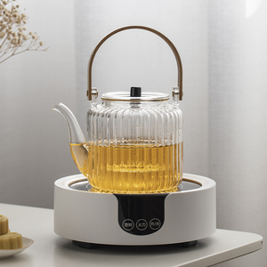 电陶炉煮茶壶白陶玻璃壶烧水茶器套装家用静小型养生花壶2003新款