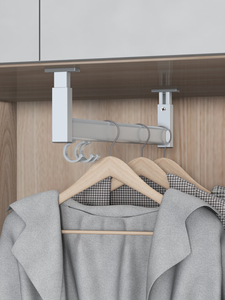 u型浅衣柜纵向挂衣杆薄柜吊杆悬挂竖装衣通橱柜顶装吊衣杆l正挂杆