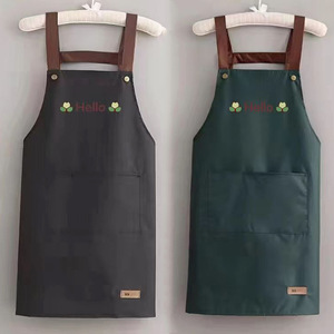 耐用围裙丹米粒围裙家用厨房防水防油工作服定制logo印字