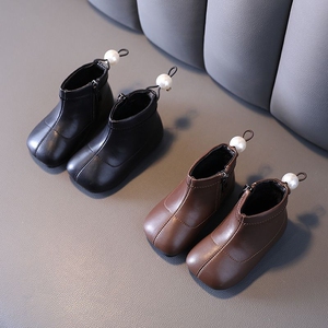 巴拉巴拉女宝宝小皮鞋小童简约软底公主鞋一岁婴儿平底韩版瘦瘦靴