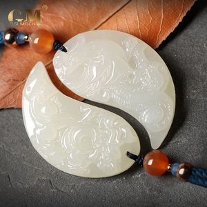 天然和田玉龙凤牌吊坠情侣定情信物一对玉坠玉佩古风挂坠男女挂件