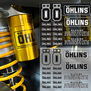 适用OHLINS欧林斯避震器改装用品黑色套装摩托车贴纸反光排气管贴