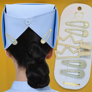 护士帽固定夹子白色护发夹一字夹发卡子边夹对夹夹子头饰女气质感