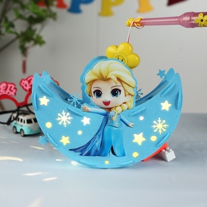 艾莎公主中秋节手提灯笼卡通幼儿园儿童diy材料包elsa小花灯冰雪