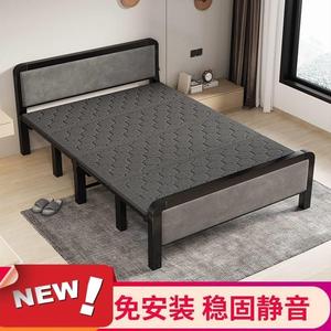 折叠床架加厚加粗单人小铁床式儿童高端双人钢丝可公寓租房不锈床