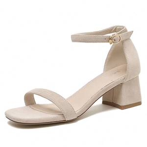 丝柏兰凉鞋夏季女款中跟2022年新款韩系时装粗跟仙女鞋一字带凉鞋