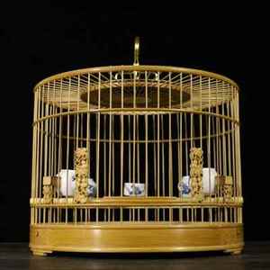 绣文鸟思笼黄豆竹鸟眼圆笼笼雀芙蓉靛颏竹制品老玉黄小鸟相子贝