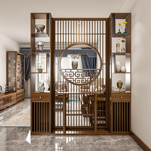屏风隔断客厅正对大门玄关柜新中式装饰遮挡实木简约现代入户进门49人