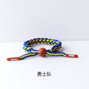 跨境nba球队编织手链可调节篮球世界杯勇士湖人火箭手绳运动手环
