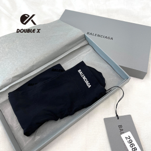 【double x】balenciaga巴黎世家字母logo印花打底裤超薄丝袜黑丝