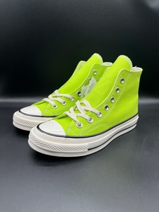 匡威star chuck 70s 1970荧光绿高帮女帆布鞋新款休闲运动板鞋