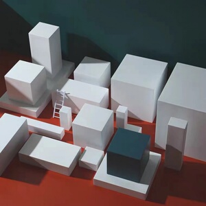 白色方块几何体摄影拍摄陈列装饰道具美术石膏素描静物立方体
