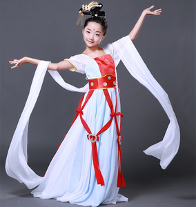 中秋节儿童嫦娥仙子服装女童古装连衣裙中大童古典风超仙飞天古装