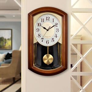 老式钟摆钟机械挂钟中式复古摇摆钟客厅家用静音欧式创意石英钟